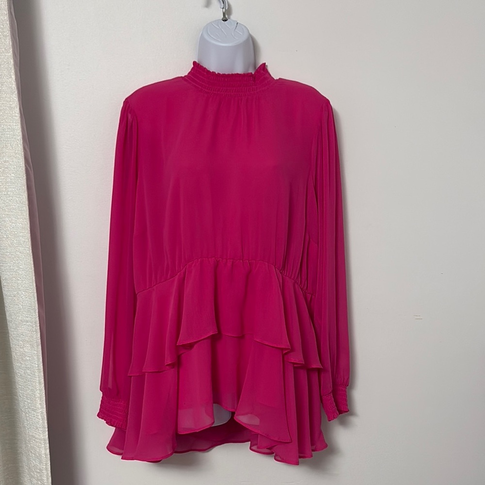 Torrid Fuchsia Ruffle Blouse